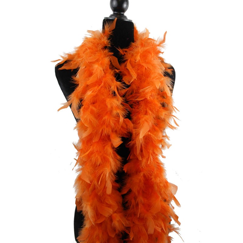 Fukang Feather Turkey Chandelle Feather Boa - 40 Gram 2Yards (Orange) - Image 1